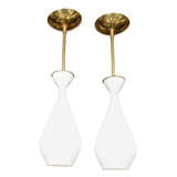 Opaque white glass pendant ceiling fixture with brass detail