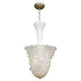 Glass bell jar form ceiling fixture by Barovier