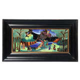 Antique Wedgwood Fairyland Lustre "Picnic By A River" plaque