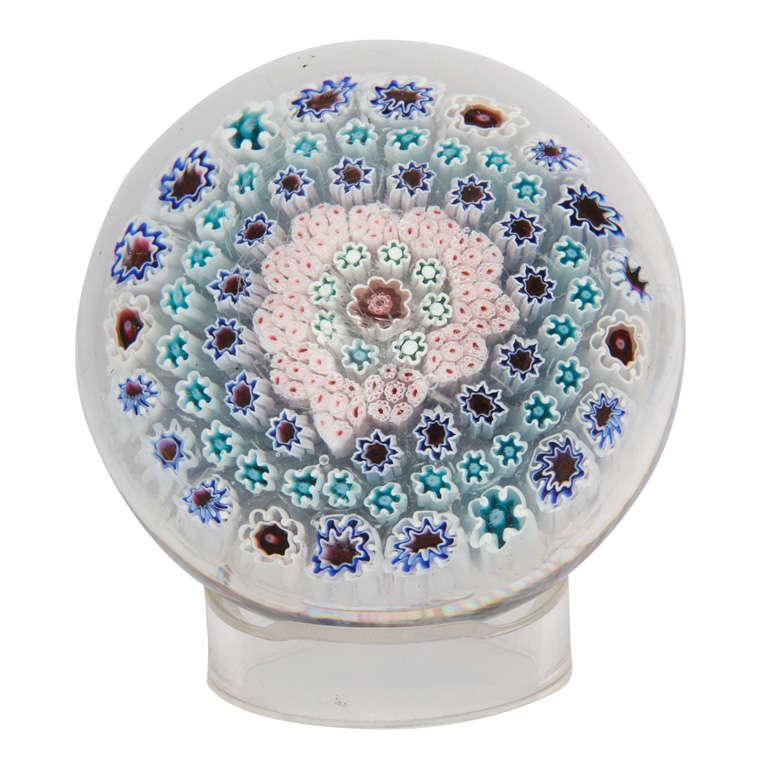 A Fine George Bacchus & Sons Concentric Millefiori Paperweight For Sale