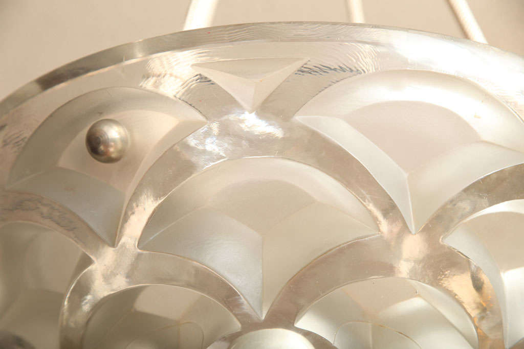 Mid-20th Century René Lalique Chandelier 