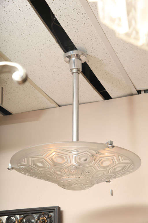Art Deco Ceiling Fixture Signed Kovacs In Good Condition For Sale In Bridgewater, CT