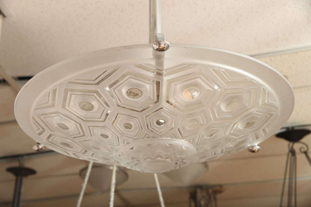 Mid-20th Century Art Deco Ceiling Fixture Signed Kovacs For Sale