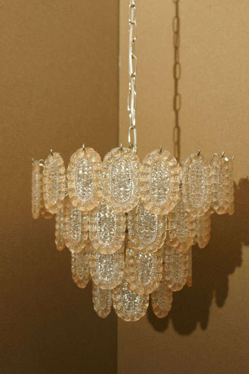 German Oval Glass Disk Chandelier