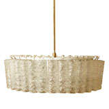 Vintage Textured Glass Tube Chandelier By Doria