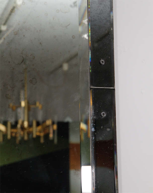 Modern Custom Deco Style Distressed Smoke Mirror For Sale