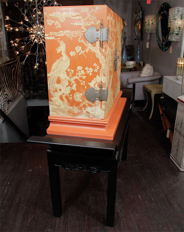 1940's Carved Chinoiserie Bar on Pedestal 1