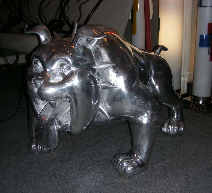 French End of 20th Century Sculpture of a Bull Dog by Christian Maas
