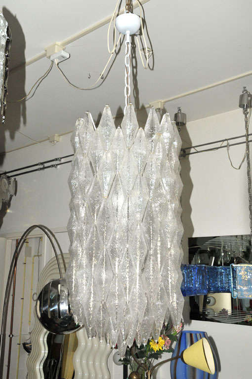 Transparent Poliedri Chandelier by Venini.
136 Pcs Of Glass 12 Lights.