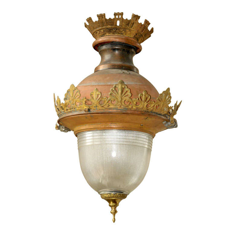 A 19th century French electrified bronze lantern in Empire style, ca. 1870-1890