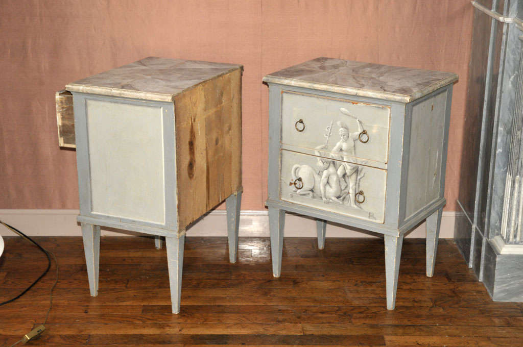 A Pair Of Painted Wooden Night Stands 3