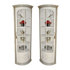 A pair of 19th century French Louis Philippe corner cupboards
