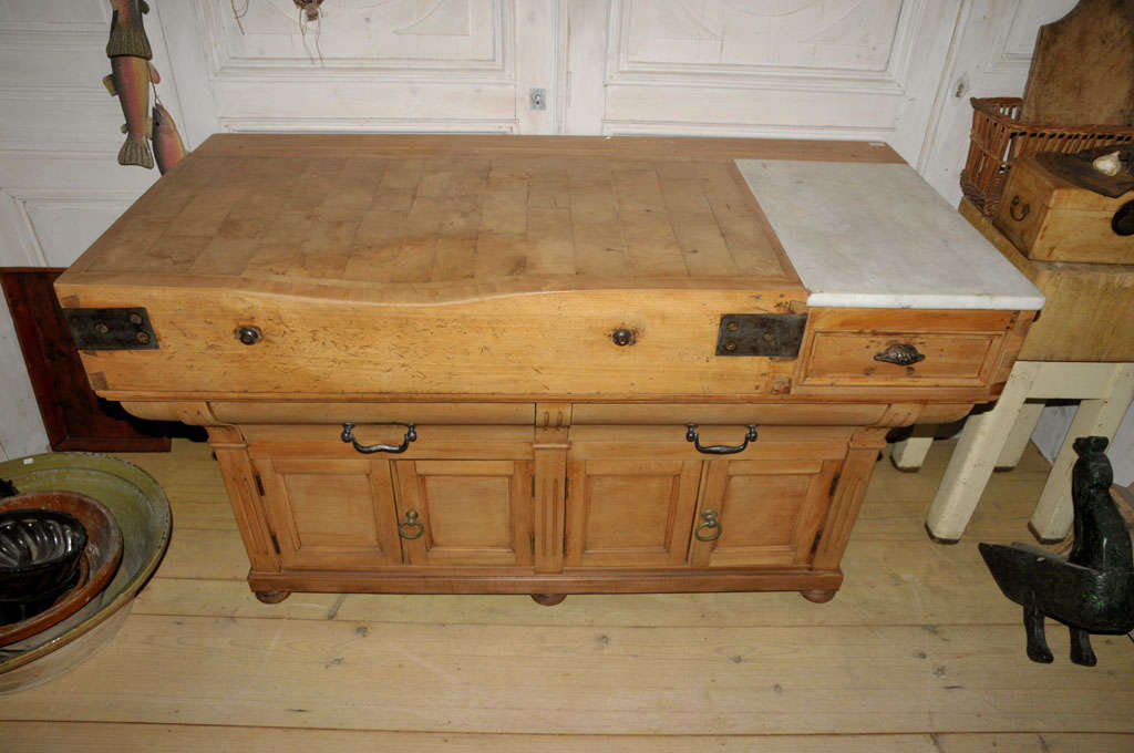 French Antique Butcher Chopping Block