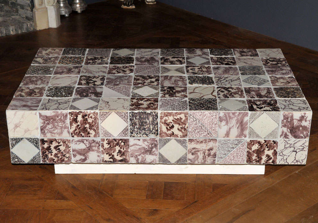 A coffee table made of 124 18th century Dutch tiles 1