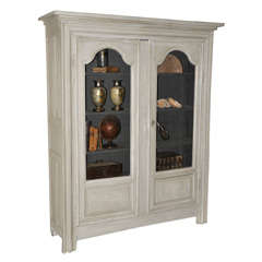 Antique An 18th century French grey painted cupboard