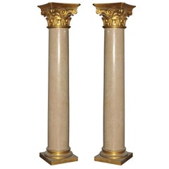 A pair of 19th century French Chassagne marble columns