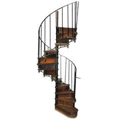 An oak spiral staircase