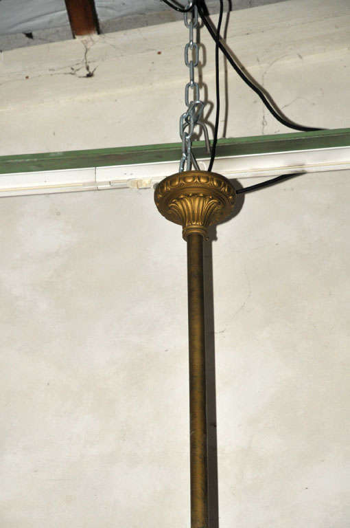 A large 19th century French Neoclassical gilt bronze cylindrical hall lantern 4