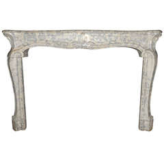 A rare 18th c. French Rococo opaline marble fireplace / mantel piece, ca. 1740