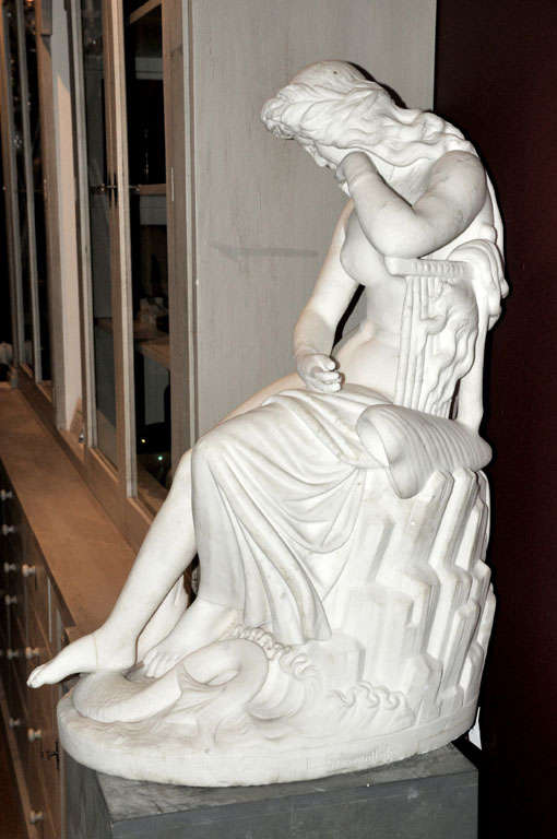 Statuario marble figure of a young bathing woman 2