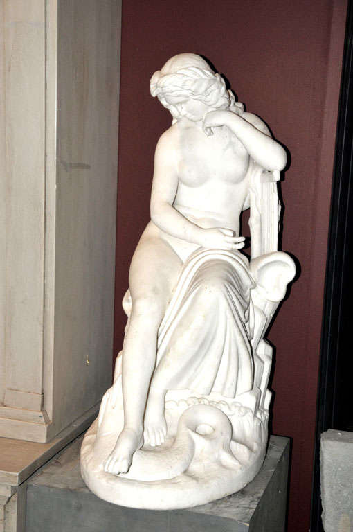 Statuario marble figure of a young bathing woman 4