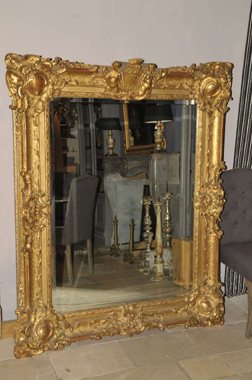 Baroque A large 19th century French giltwood mirror