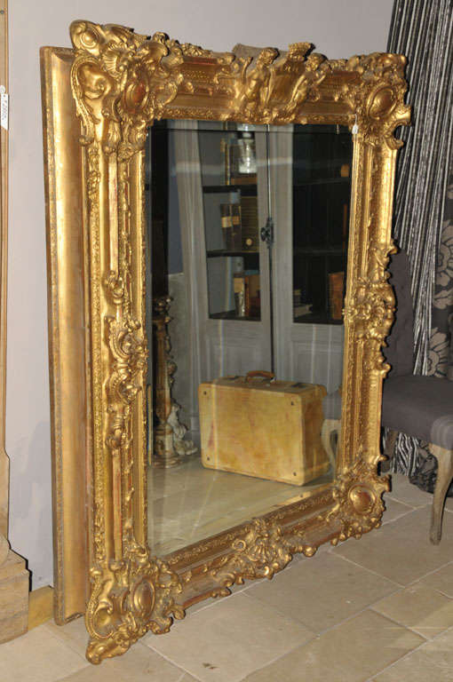 A large 19th century French giltwood mirror 4