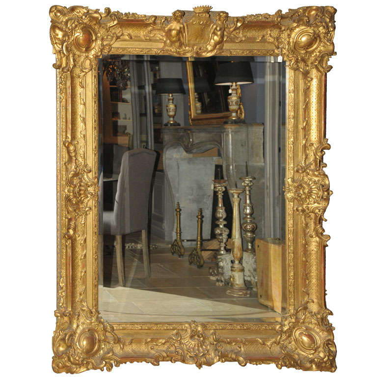 A large 19th century French giltwood mirror