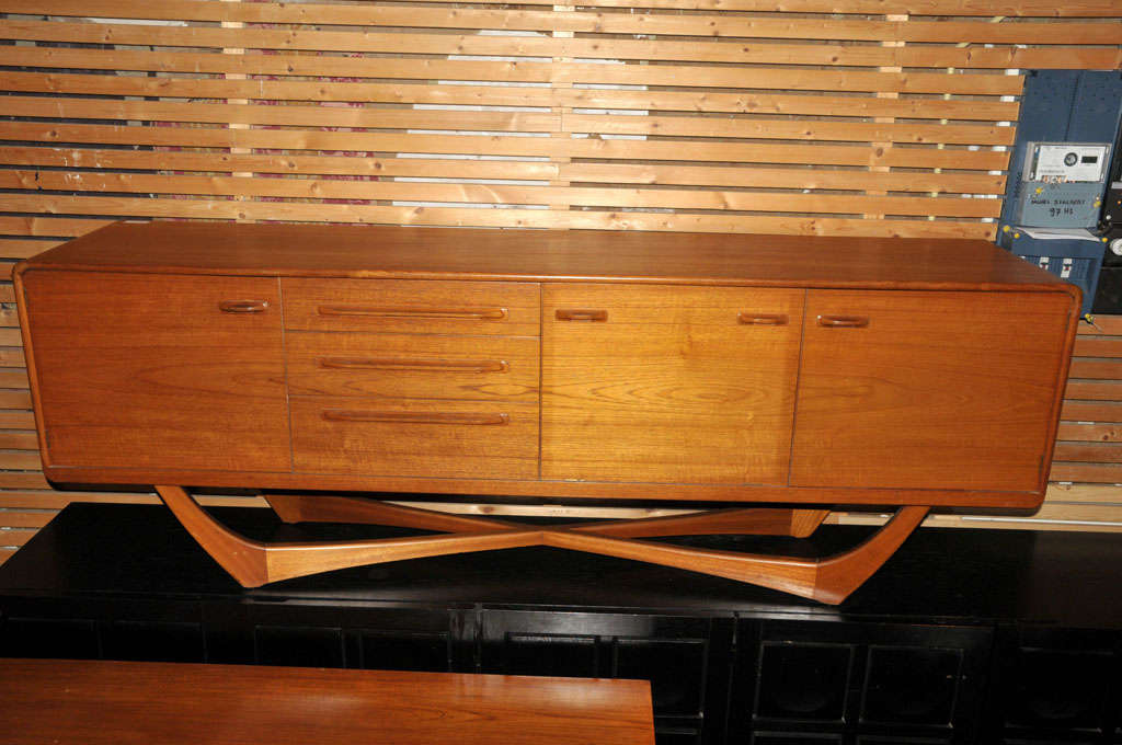 Mid-Century Modern Cross-Base Sideboard/Credenza by Beithcraft, Scotland For Sale