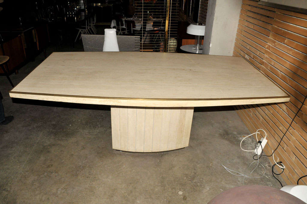 Late 20th Century Jean Charles Travertine Dining Table