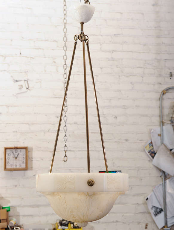 Carved Alabaster Bowl