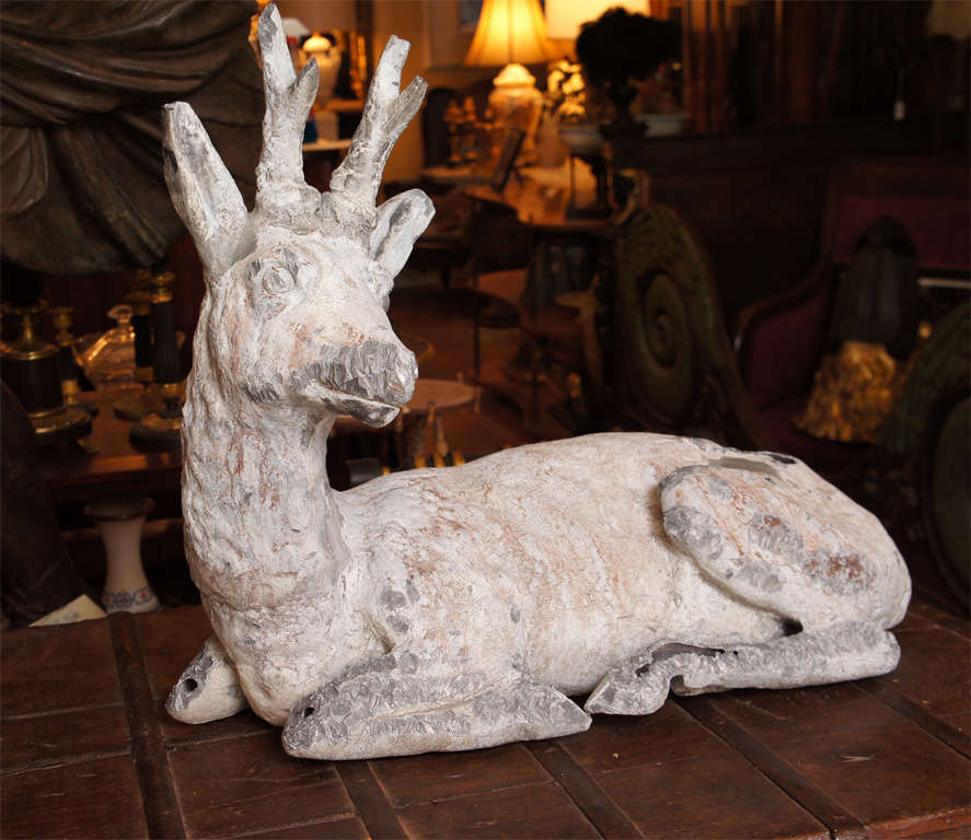 An Early Pair of English Lead Deer.