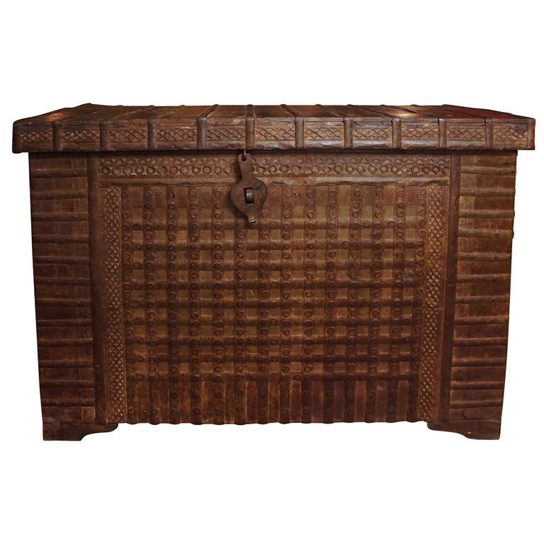 A  Large 19th Century Storage Chest From Napal