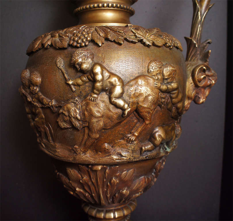 Italian Cast Bronze Renaissance Revival Ewer of Massive Size For Sale