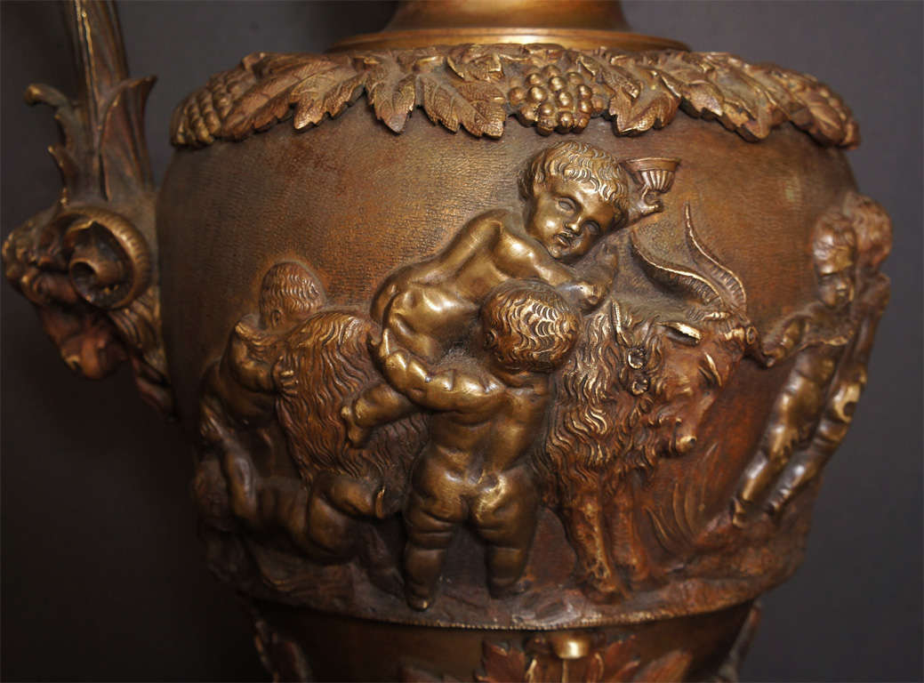 Cast Bronze Renaissance Revival Ewer of Massive Size For Sale 1