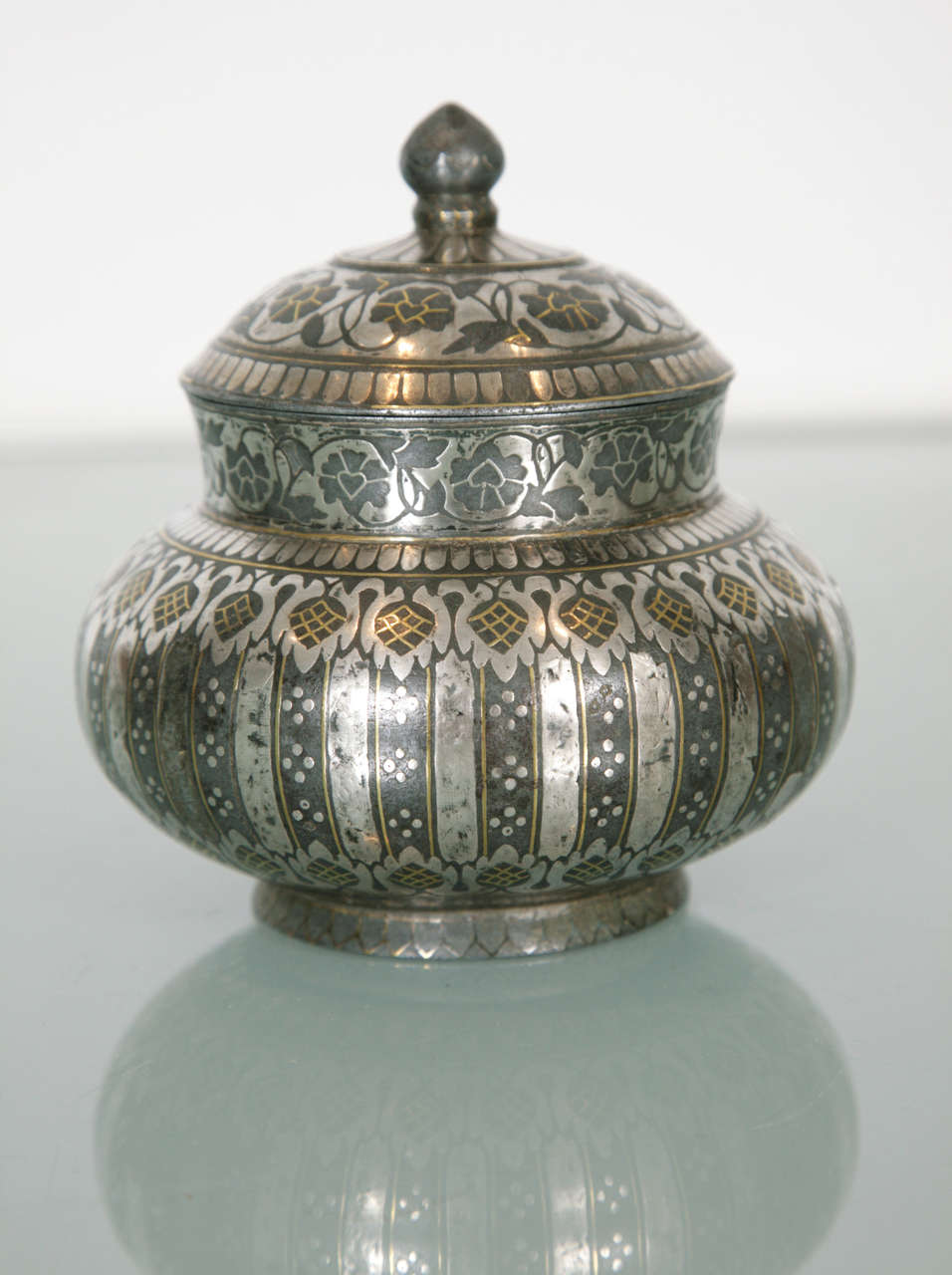 Indian Bidri Container With Lid