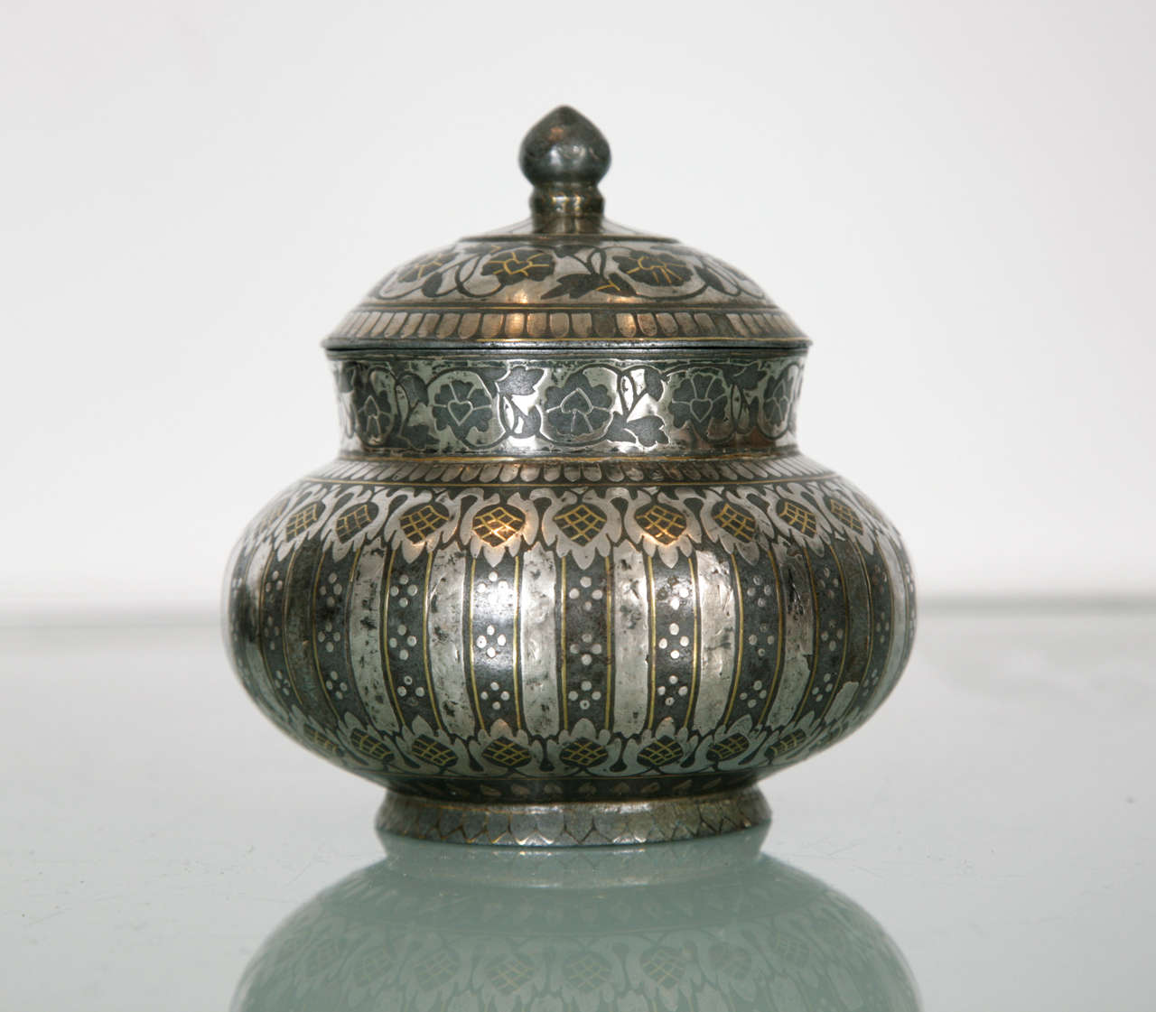 18th Century and Earlier Bidri Container With Lid