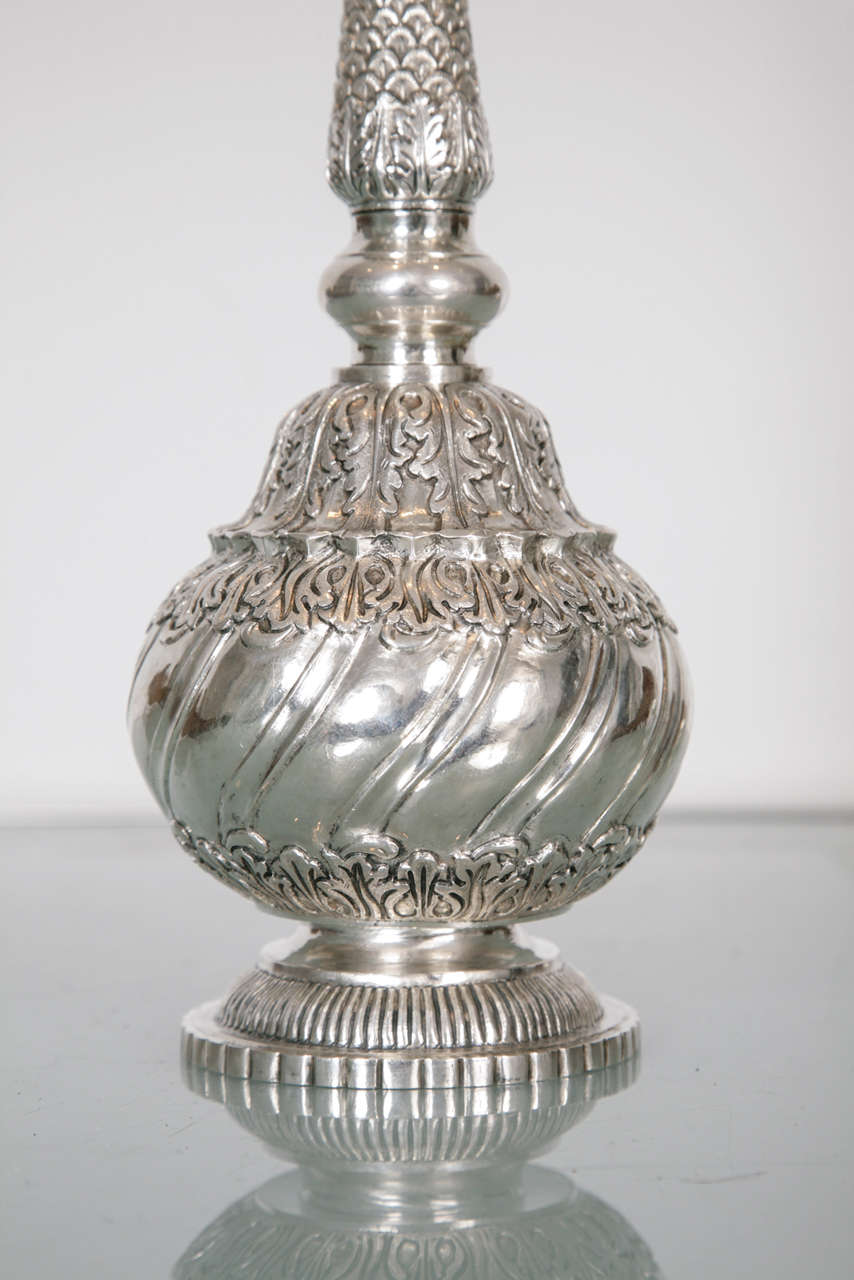 Repouse and Engraved Silver Rosewater Sprinkler