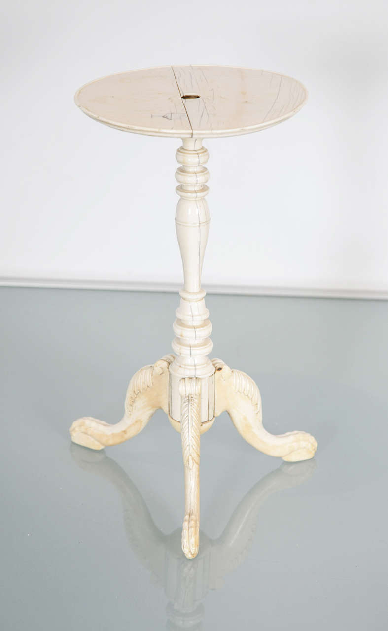 Ivory Tripod Table For Sale 1