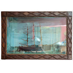 Antique Tramp Art Nautical Diorama