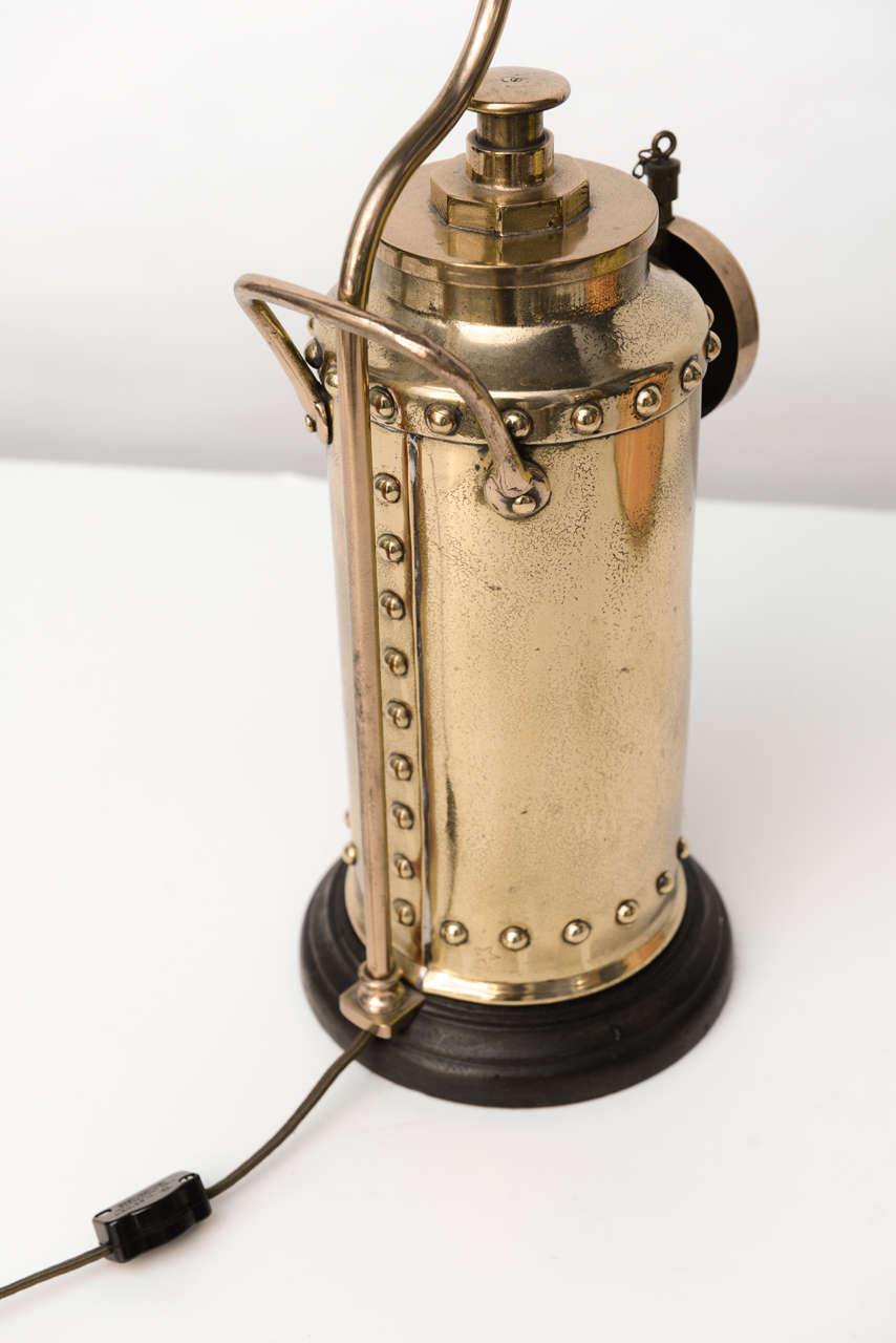 Brass Antique English Fire Extinguisher Lamp SATURDAY SALE For Sale