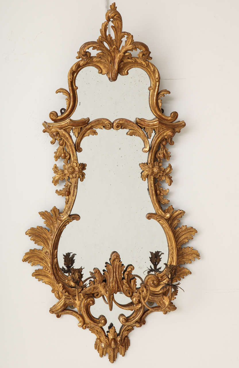 English Pair of George III Style Giltwood Mirrors For Sale