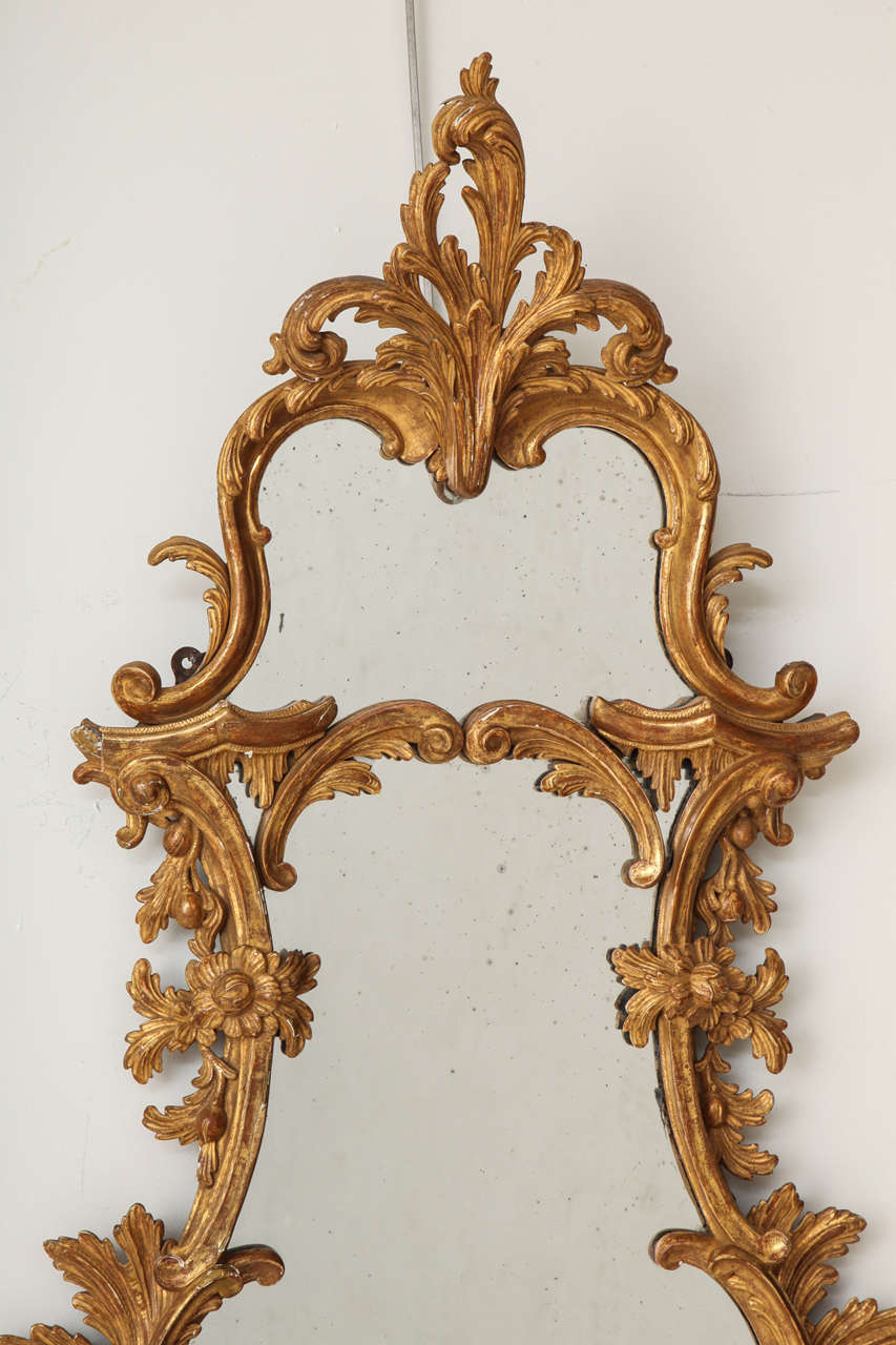 20th Century Pair of George III Style Giltwood Mirrors For Sale