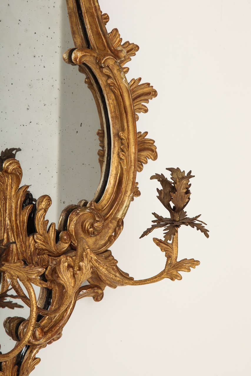 Pair of George III Style Giltwood Mirrors For Sale 1