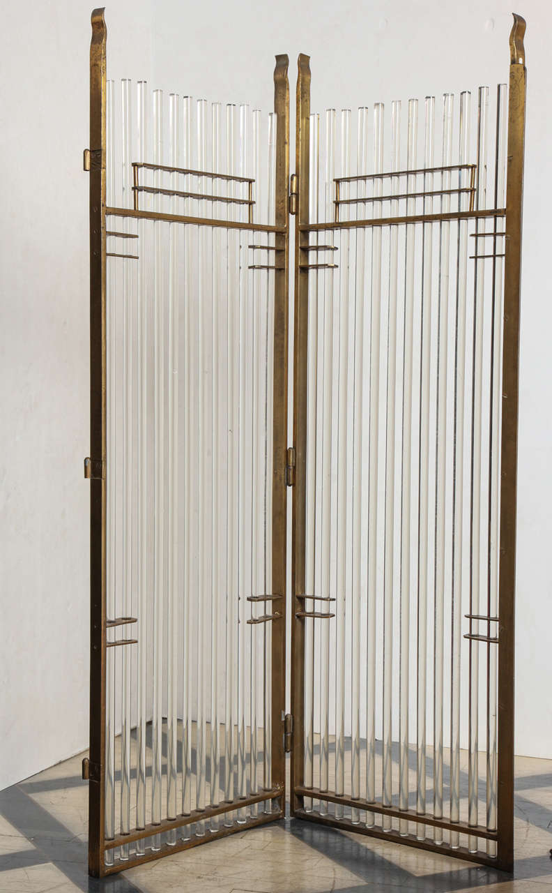Pair of  Art Deco Glass Rod Screens