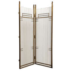 Pair of  Art Deco Glass Rod Screens