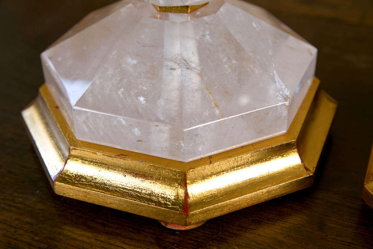 Pair Of  Rock Crystal Table Lamp Bases 1