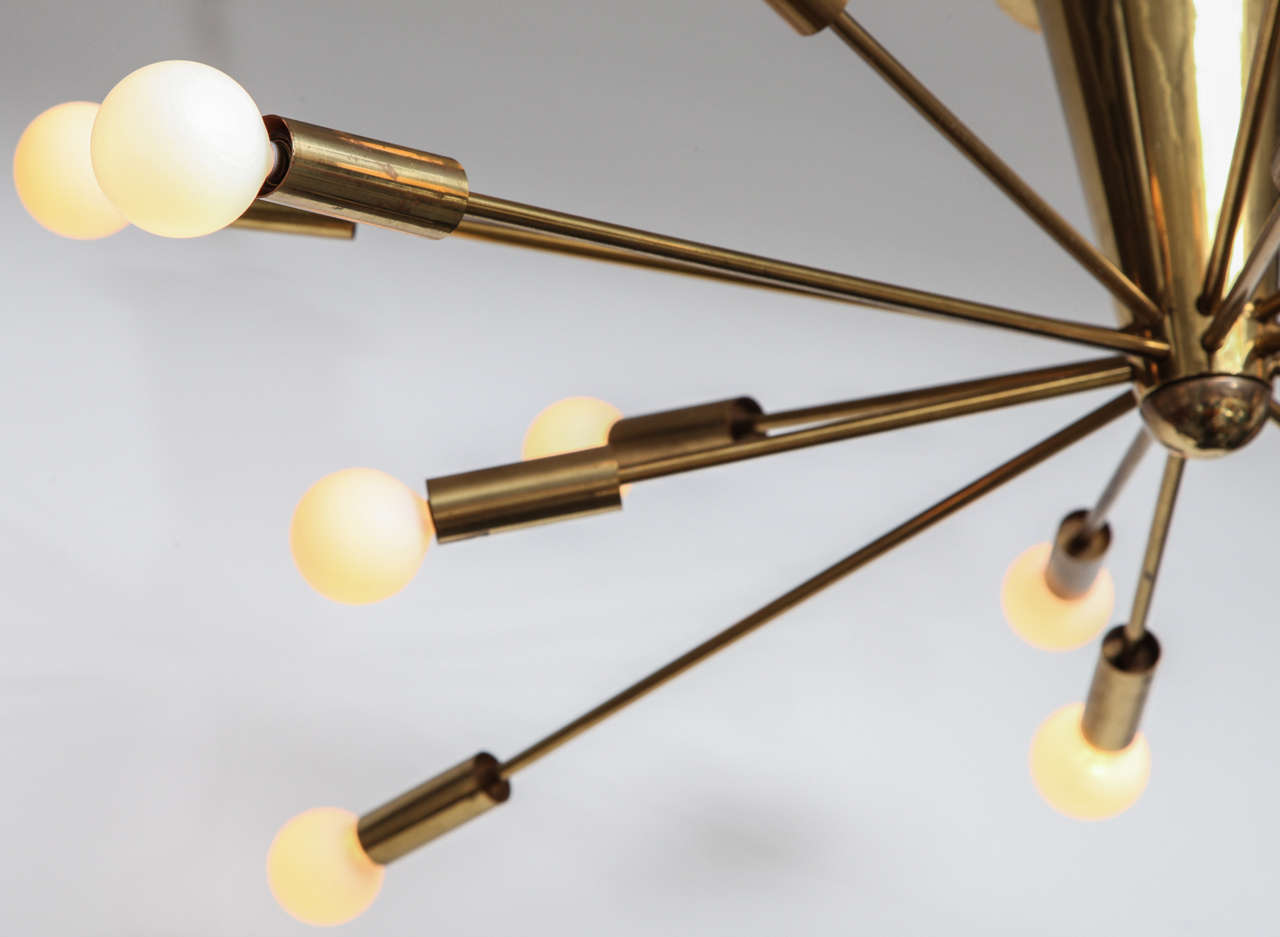 Mid-20th Century Italian Brass Sputnik Light Fixture