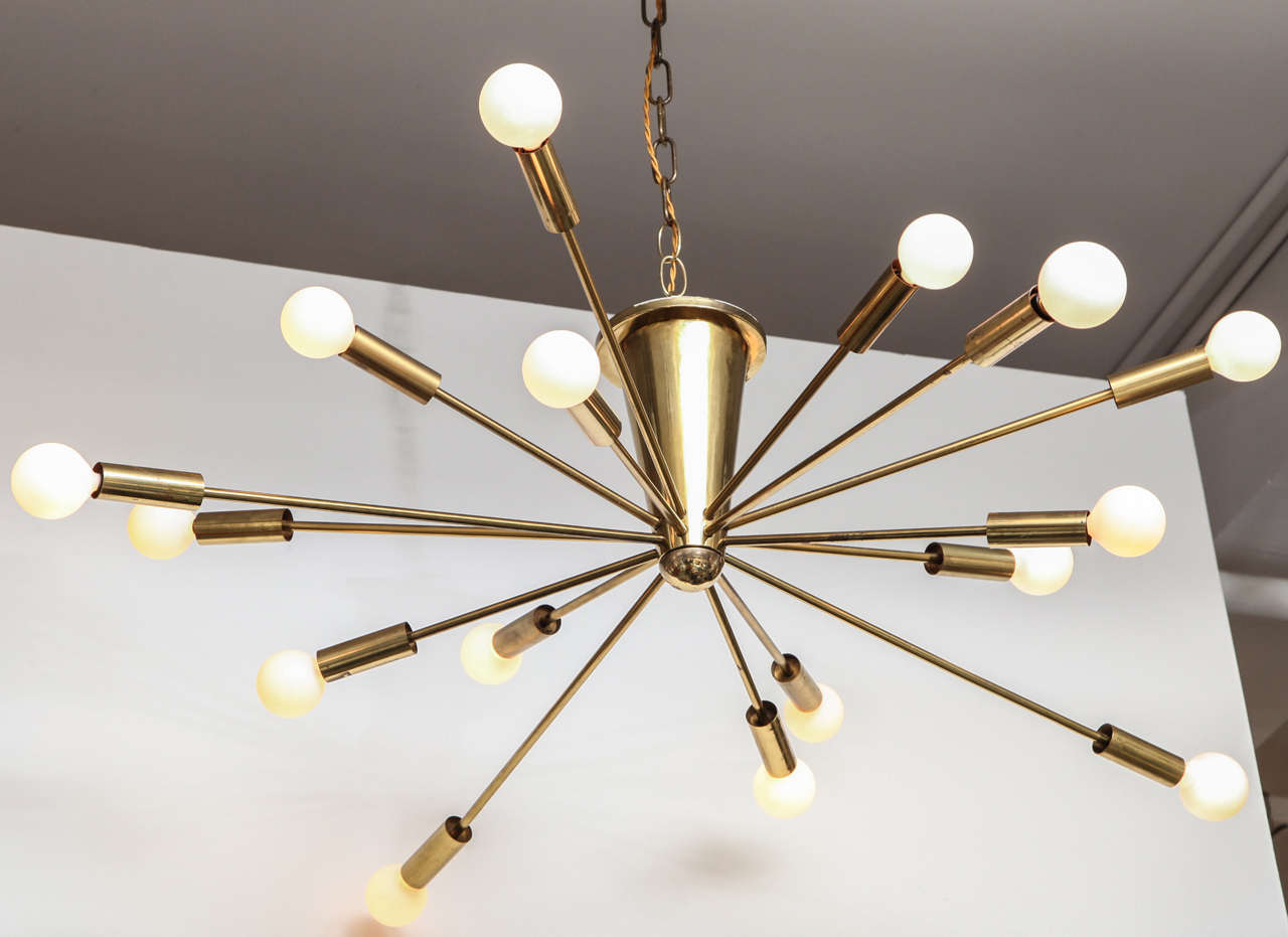 Italian Brass Sputnik Light Fixture at 1stdibs Italian Brass Sputnik Light Fixture at 1stdibs