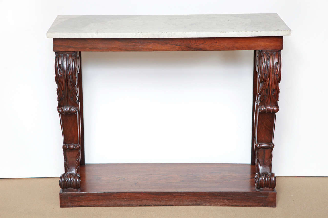 19th Century Irish Console With a Marble Top